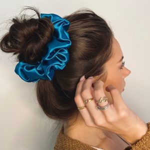 4 pcs Silk Scrunchie Hair Band & Bracelet for girls Hair Accessories